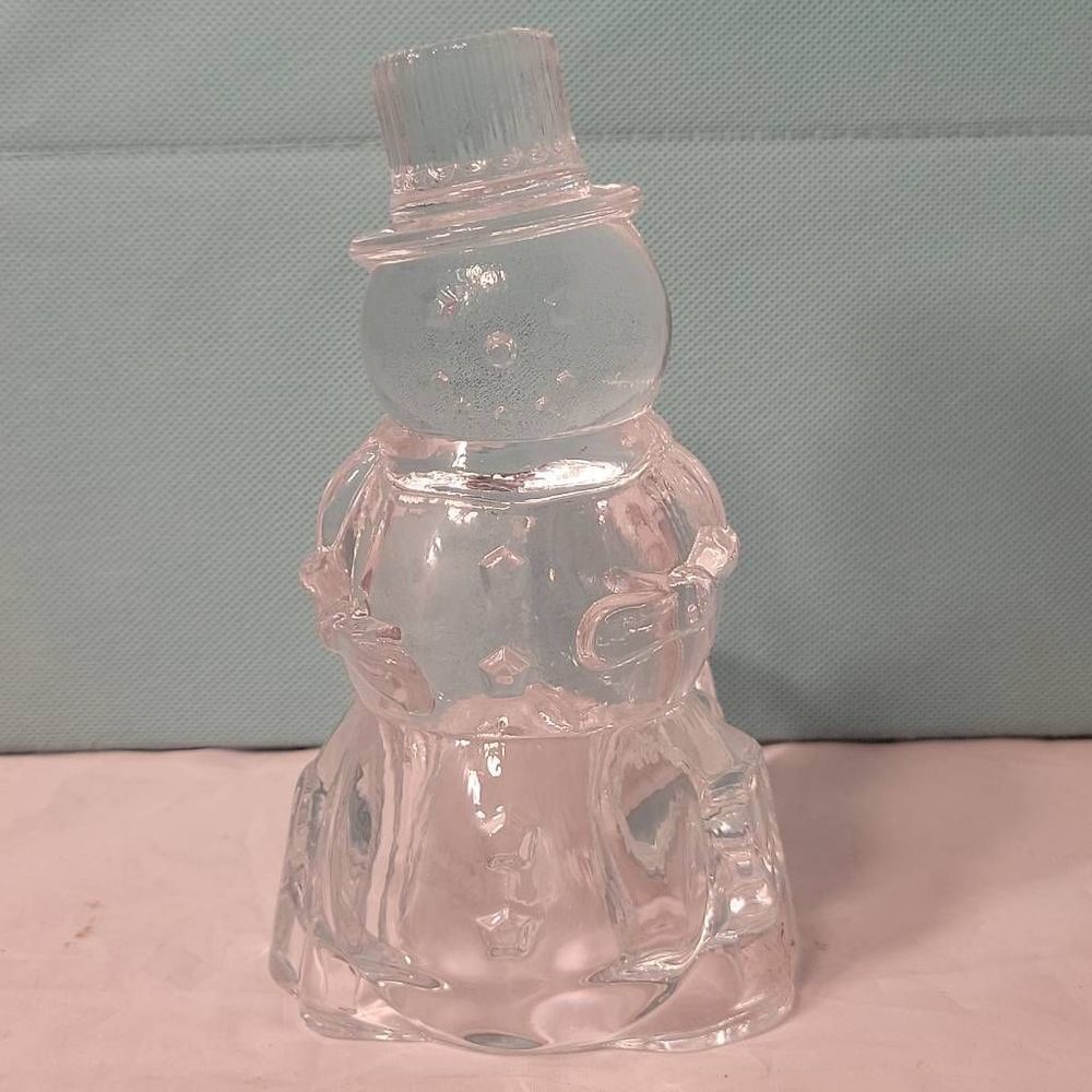 Crystal DePlomb Lead Crystal Christmas‎ Snowman Votive Tealight Candle Holder